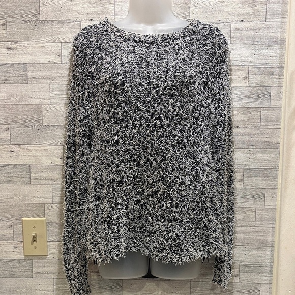 Lapis Charcoal and Silver Patterned Scarf - Picture 1 of 3